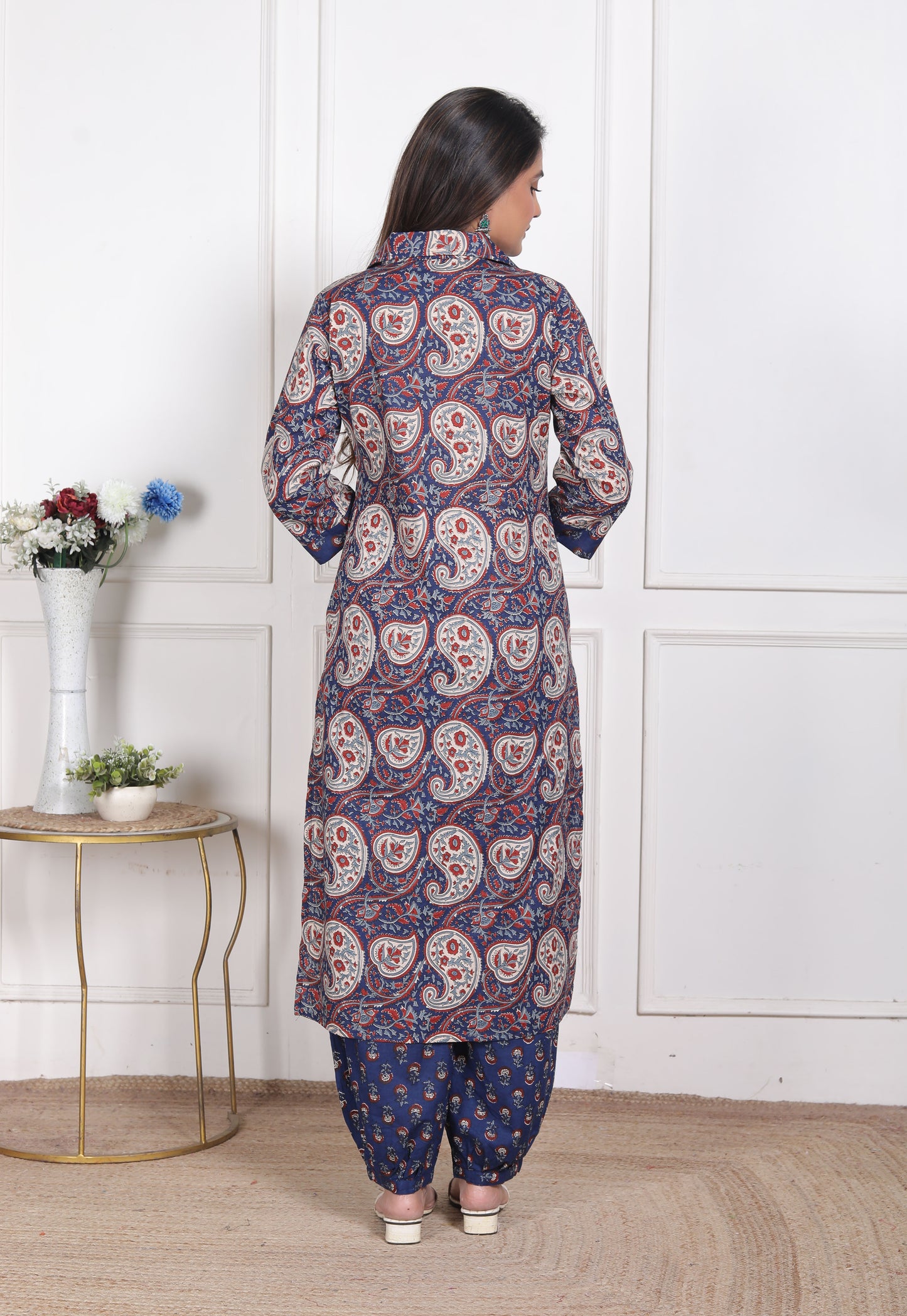 Indigo Kairi Print Collared Co-Ord Set