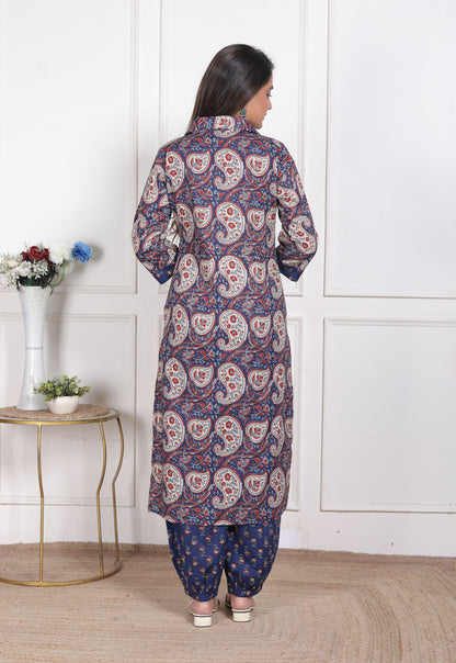 Indigo Kairi Print Collared Co-Ord Set