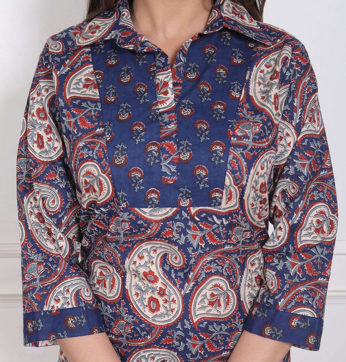 Indigo Kairi Print Collared Co-Ord Set