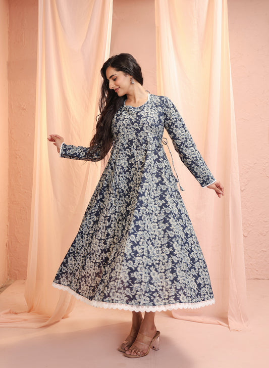 Indigo Long Cotton Dress