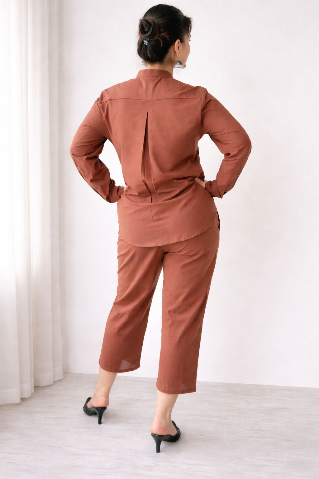 Brown Flora Cotton Co-ord Set
