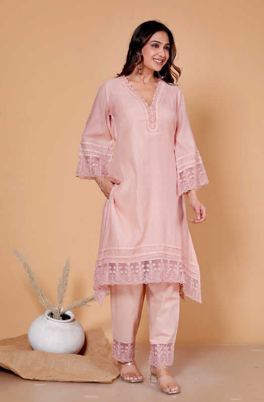 Pastel Pink Elegance Co-ord Set