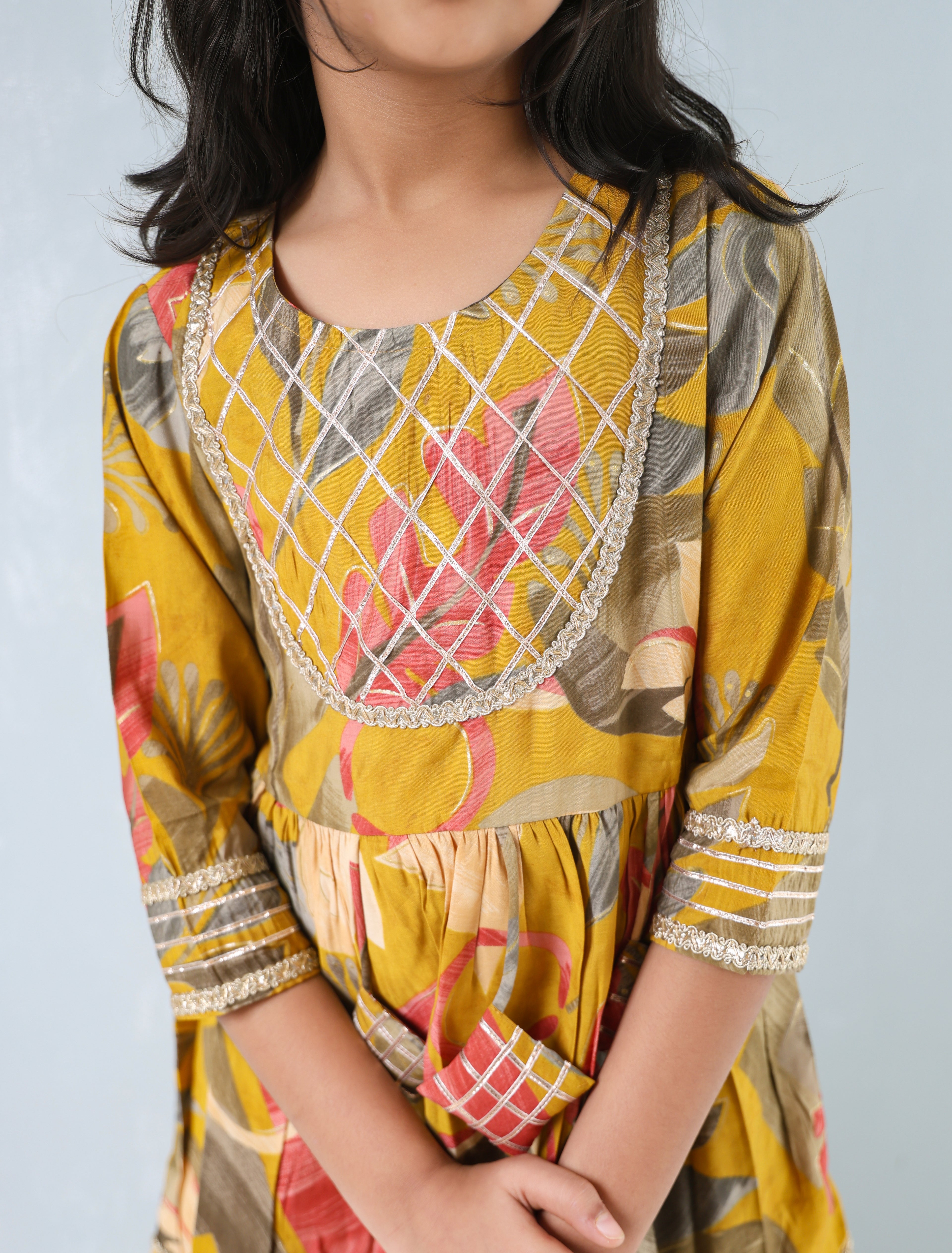 Golden Petal Sharara Set