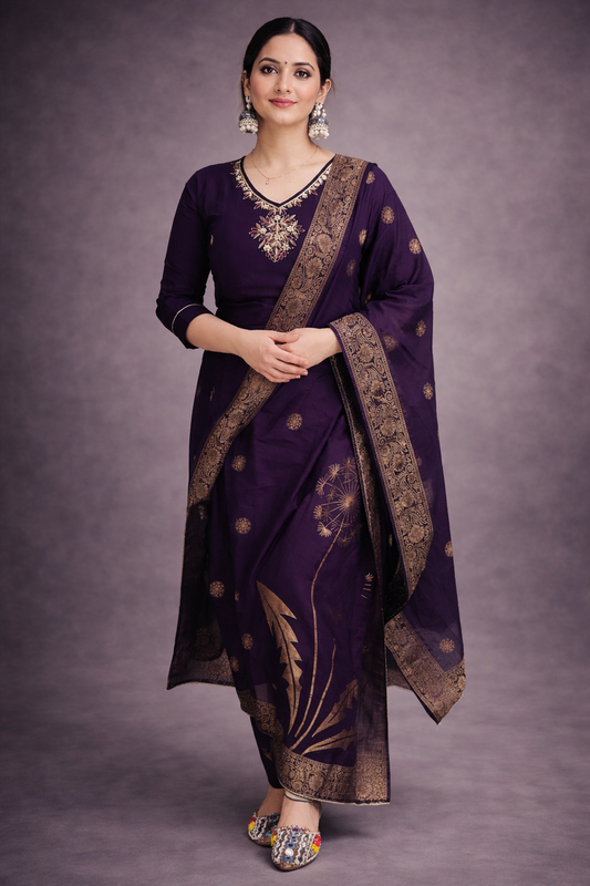 Noor-e-Jamuni Pure Silk  Suit Set