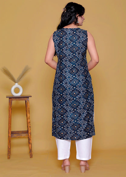 Bandhani Pattern Kurta Set