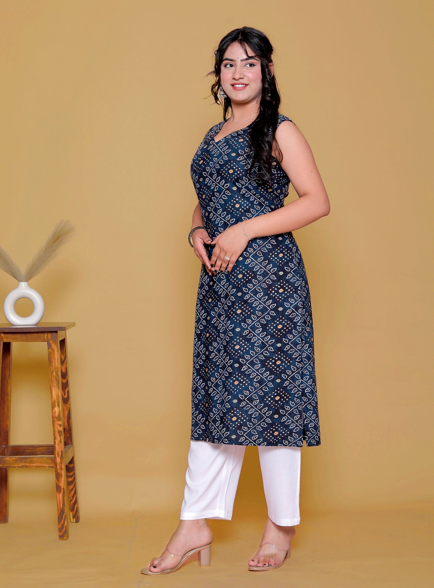 Bandhani Pattern Kurta Set